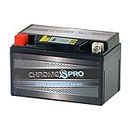 Chrome Pro YTX7A-BS iGel Maintenance Free Replacement Battery with Digital Display for ATV, Motorcycle, and Scooter: 12 Volts, 7 Amps, 6Ah, Nut and Bolt (T3) Terminal