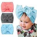 Babymoon Hairband Baby Headband Fabric Hair Accessories for Kids and Girls, Pack of 3 (Multicolor)