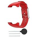 Replacement Watch Strap Bands, Soft Adjustable Silicone Replacement Wrist Watch Band Compatible for Polar M400/M430 Watch Band with Tool (Red)