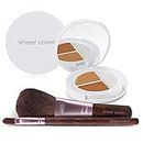 Sheer Cover Studio – Starter Face Kit – Perfect Shade Mineral Foundation – Conceal & Brighten Highlight Trio – with FREE Foundation Brush and Concealer Brush – Dark Shade – 4 Pieces