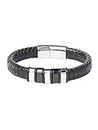 Shining Jewel - By Shivansh Braided Stainless Steel and Leather Bracelet for Men, Boys and Women [Unisex] Silver (SJ_3345_S)