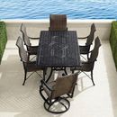 Carlisle Woven 7-pc. Rectangular Dining Set - Onyx Finish with Chestnut Wicker - Frontgate