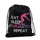 JYTAPP Gymnastics Gifts Gymnastics Drawstring Bag Eat Sleep Gymnastics Competition Bag Gymnasts Gifts Gymnastics Travel Bag Sport Pack (black)