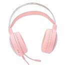 Gaming Headset, Exquisite Cool Microphone Headset Fashionable Soft Durable for Women for Listening to Music for Computer Game Hardware for Men(Pink)