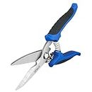 stedi Multipurpose Heavy Duty Scissors, High Carbon Stainless Steel Shears with Fine Serrated Blades Easy to Cut Cable Notches,Non-Slip Comfort Handle, Cuts Wire, Carton,for Household Pruning, Office