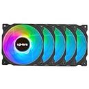 upHere RGB LED 120mm Case Fan,Quiet Edition High Airflow Adjustable Color PC Cooling Fan for Computer Cases,5-Pack (C8123-5)