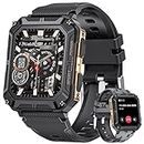 LIGE Military Smart Watch for Men with Bluetooth Dail Calls, 1.83'' HD Outdoor Tactical Watch with 123 Sport Modes/Heart Rate/SpO2/Blood Pressure, IP68 Waterproof Smartwatch for iOS Android