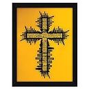 ArtX Paper Jesus Christ Cross Framed Wall Art Painting, Multicolor, Abstract, 10 X 13 Inches, Set of 1
