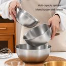 3pcs, Mixing Bowls, 3 Sizes Stainless Steel Salad Mixing Bowls, Baking Tools, Kitchen Gadgets, Kitchen Accessories