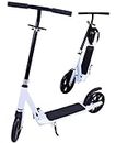 Toyshine Adult Heavy Scooter Runner With Big Wheel Kick Scooter - Large Wheels, Foldable, Adjustable Handlebars For Riders Up To 110 Kg - White