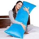 MY ARMOR Microfibre Full Body Long Sleeping Pillow for Pregnancy, 53"x16" Inches, Side Sleeping, Hugging, Cuddling, Relaxing, Washable, Premium Velvet Outer Cover with Zip (Sky Blue)