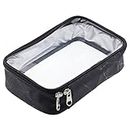 Ginojex Toiletry Bag Clear Cosmetic Organizer Travel Portable Makeup Bag TSA Airport Carry-On Storage Pouch for Women Men (Black)