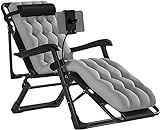 15 Position Reclining and Folding Lounge Chairs with Removable Cotton Pad and Pillow for Camping, Outdoor Swimming Pool, Tanning, Sun Lounger, Bed Chair/B (B)