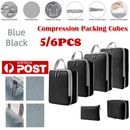 5/6PCS Travel Storage Suitcases Compression Bags Luggage Organiser Packing Cubes