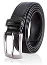 MILORDE Men Black Belts, Fashion & Classic Design for Dress and Causal (Size 34 (Waist 32), Basic Black)