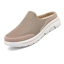 LinZong Men's Comfort Breathable Support Sports Sandals,Unisex House Slippers,Platform Mesh Orthopedic Slip On Walking Shoes (Brown, 47)