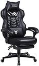 Zeanus Gaming Chairs for Adults, Recliner Computer Chair with Footrest Ergonomic PC Gaming Chair with Massage High Back Desk Chair for Gaming Big and Tall Gamer Chair Computer Gaming Chair Black