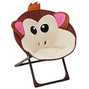 FYCAN Children Folding Monkey Chair Small Moon Recliner Baby Cartoon Backrest Chair Relaxing Chair for Kids Soft Perfect Camping Chair Foldable Indoor and Outdoor Easy to Carry for Toddler -1_Brown