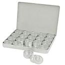 uptodateproducts Top-Aluminium Individual Rectangular Tins with Clear Storage Box with Outils (32mm) - 20 Pieces