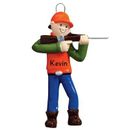 The Holiday Aisle® Hunter Hunting Hanging Figurine Ornament Plastic in Blue/Green/Orange | 4.75 H x 3.25 W x 0.5 D in | Wayfair