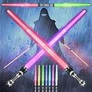 SIXSSSM 2 Pezzi Spada Laser Star Wars, 2 in 1 Spada Laser Giocattolo, Spade Laser per Bambini, Light Up Sword, Lightsaber Light Up Toy, Lightsaber Toy, per Natale Halloween Compleanno Cosplay
