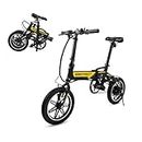 Swagtron Swagcycle EB-5 PLUS Folding Electric Bike with Pedals and Removable Battery, Black, 14" Wheels