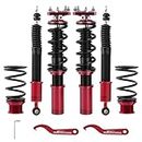 maXpeedingrods Coilover for Ford Mustang 1994-2004, 24 Levels Damper Adjustable Coilovers Suspension Kit, Coil Spring Shock Absorber Complete Assemblies Mustang Coilovers Lowering Kit by 1-3” Red