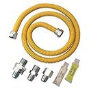 Dormont 0222524 SmartSense Appliance (Including Gas Dryers) Connector Kit, 36" In. Long, 1/2 In. Outside Diameter, Yellow Coated