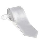 KANTH LANGOT Men's Self Design Microfibre Tie Slim 2 inch Solid Colour (White)