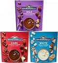 Ghirardelli Melting Chocolate Wafers Baking Variety Pack with Dark White Milk Chocolates for Easter Cookies, Baking, Fondue and Candy Dipping, Set of 3, 10 Ounce