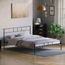 Dorset Kingsize Bett Metall Stahlrahmen 5 Fuß Schlafzimmermöbel Modern Schwarz Neu