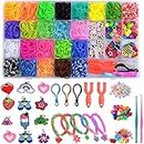 Bracelet Making Kit, 1500+ Rubber Bands Kits, Loom Bracelet Kit, 23 Colors Rubber Bands Kits with Clips Charms Beads Hooks,Loom Bracelets kit for Kids