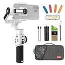zhi yun Smooth 5S Combo White 3-Axis Gimbal Stabilizer for Smartphone iPhone,with Magnetic Fill Light,Carrying Bag (Smooth 5 Upgrade)