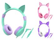 iClever Boostcarecc Kids Headphones Girls - Cat Ear Headphones Wired for Kids