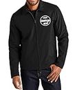 INK STITCH Men J417 Custom Personalized Add Your Logo Text Embroidery Mechanic Soft Shell Jackets - Black (L)