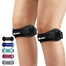 CAMBIVO 2 Pack Patella Knee Strap, Adjustable Knee Brace Patellar Tendon Stabilizer Support Band for Knee Pain Relief, Jumpers Knee, Tendonitis, Basketball, Running, Hiking, Volleyball, Tennis, Squats (Black)