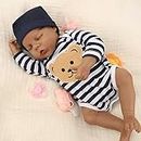 Jirachi Reborn Baby Dolls, Black Realistic Baby Boy, Real Life Newborn Baby Doll Silicone Full Body with Toy Accessories Gift Set for Kids Age 3+