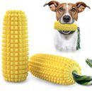 emPAWrium Dog Toothbrush Interactive TPR Squeak Chew Toy with Rope Corn