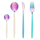 Dinnerware Rainbow Silverware Cutlery Set 304 Stainless Steel Fork Spoon Knife Luxury Flatware Home
