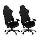 SARAFLORA 2 Pack Gaming Chair Cover, Stretchable Computer Chair Cover Removable Office Chair Cover for Armchair, Swivel Chair, Gaming Chair, Computer Boss Chair, Spandex Chair Slipcovers, Black