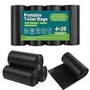 100 Portable Toilet Bags, LITFP Thickened Biodegradable Camping Bags for Potty, 8 Gallon Compostable Waste Potty 5 Bucket Adults Outdoor Car Count-black