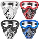 POKONBOY 4 Pack Tactical Mask for Kids, Safety Goggles Compatible with Nerf Rival, Apollo, Zeus, Khaos, Atlas, & Artemis Blasters Age 8+ Years Old