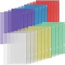 30 Pack Clear Plastic Document File Folder,Plastic File Jacket Sleeves for Letter Size Paper, Plastic Folders for Letter Size and A4, for School and Office Supplies (6 Colors(30Pack))