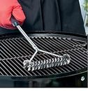 Tallin BBQ Grill Cleaning Brush Safe Stainless Steel Barbecue Steam Sided Grill Brush Best for Gas, Charcoal, Porcelain, Cast Iron, All Grilling Grates | Accessories Gift (Black)