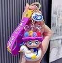 Heeva Creation Cute Traveling Duck keychain With Charm.(Colour- Purple).1 Piece.
