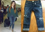 Khloé Kardashian: jeans actuales de propiedad personal/usados ​​con certificado de autenticidad