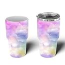 Sip Slip silicone tumbler sleeve - compatible with 20oz/30oz Yeti, RTIC, Ozark Trail, Magellan tumblers and more. Personalized Insulated Can Cooler covers (30 oz Watercolor)