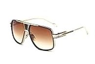 Gobiger Aviator Sunglasses for Men Retro Fashion Goggle Alloy Frame shades (Brown)