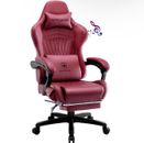 GTPLAYER PRO Wine Red Gaming Chair with Footrest & Dual Bluetooth 5.1 Speakers