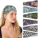 IVARYSS Headbands for Women, Non-Slip, Premium Stretchy Head Bands Hair Accessories,Wear for Yoga, Fashion, Working Out, Travel or Running, 6 Pack, Boho